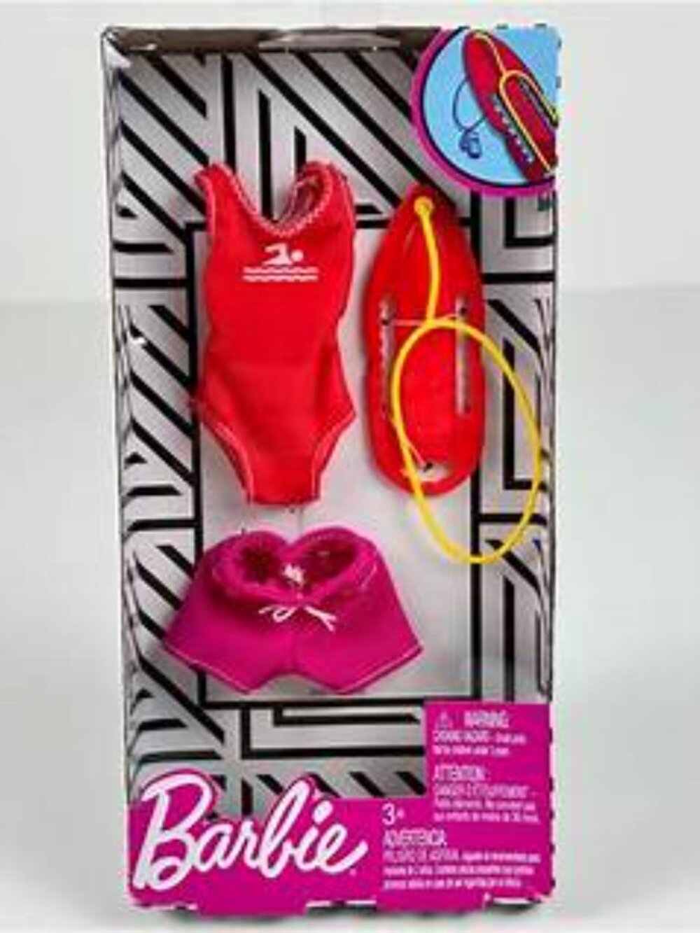 Barbie Fashions Career Set Lifeguard SwimSuit, SwimShorts & Rescue Float 3+ NIB